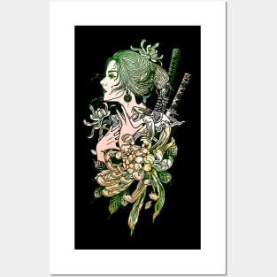 Japanese Geisha Sword Samurai Warrior 111 Posters and Art